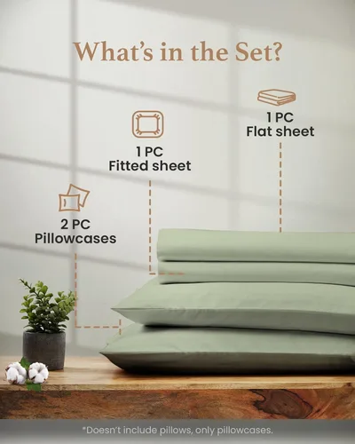 Miniatura 3 de Good Sleep Bedding Sábanas Twin XL - Sábanas 100% Algodón Egipcio, 4 Pzas, Juego de Sábanas Twin XL, Sábanas Refrescantes para Cama, Sateen Wave