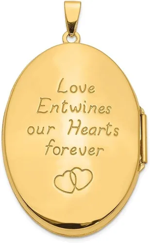 Miniatura 3 de Diamond2Deal Medallón ovalado de oro amarillo de 14 quilates con corazón celta de 1.496in para mujer, Metal