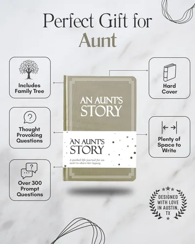 Miniatura 2 de Aunt's Life Story Journal (Tapa Dura): Un Recuerdo Significativo para que la Tía Comparta su Viaje y Recuerdos, el Libro Incluye Más de 250