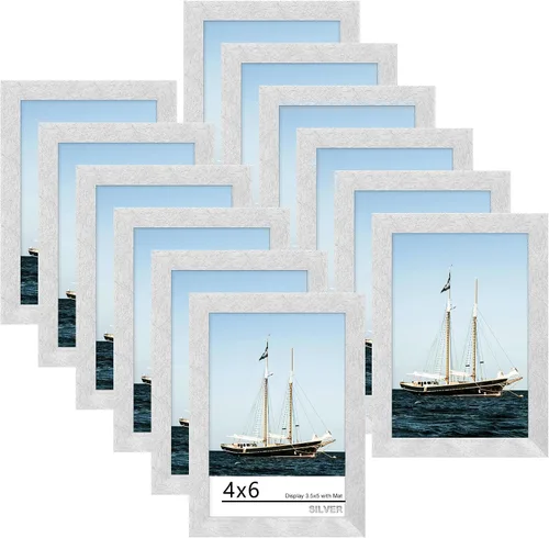Miniatura 40 de Picrit - Juego de 12 portarretratos de 4 x 6 pulgadas, para fotos de 3.5 x 5 con paspartú o 4 x 6 pulgadas sin paspartú, marcos para colgar