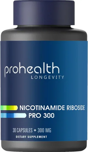 ProHealth Riboside de nicotinamida Pro 300. 300mg NR (como malato de hidrógeno NR) más 100 mg de trimetilglicina (TMG) Suplemento aumenta NAD+ 30