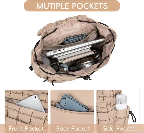 Miniatura 3 de CLUCI Mochila acolchada acolchada para mujer, mochila ligera e informal para viajes