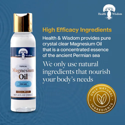 Miniatura 3 de Health & Wisdom Aceite de magnesio puro, alivio tópico muscular y articular, magnesio natural y puro grado USP extra fuerte – absorción mejorada – 4