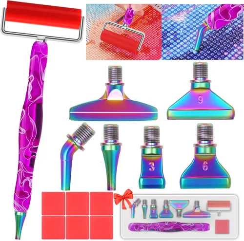 Miniatura 7 de Heyseri Juego de 14 herramientas de accesorios para bolígrafos de pintura de diamante, exquisitas puntas de metal de acero inoxidable, bolígrafo Oro
