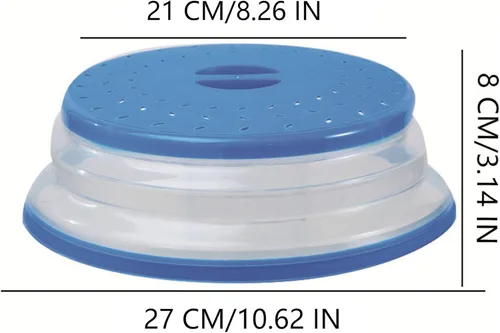 Miniatura 2 de Cubierta plegable contra salpicaduras para microondas, 10.5 pulgadas, apta para lavavajillas, cubierta de placa para microondas con ventilación
