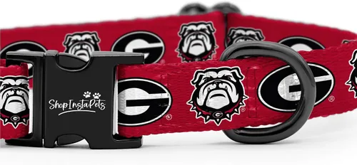 Miniatura 3 de Georgia Bulldogs - Collares y correas ajustables de nailon hechos a mano (cuello XS)