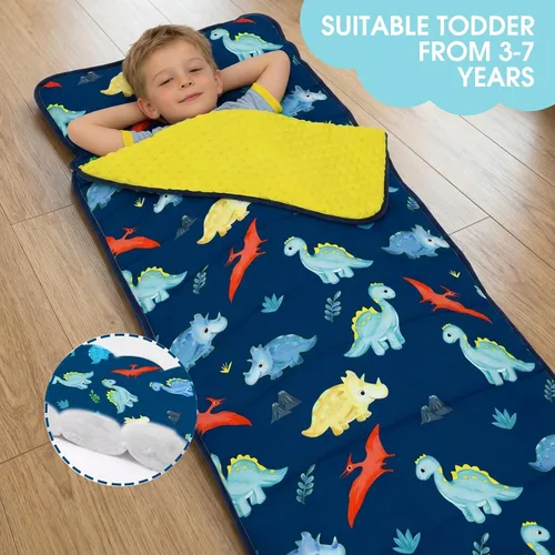 Miniatura 4 de ACRABROS Toddler Nap Mat with Pillow and Blanket, Large Rolled Napping Mats,Slumber Bags for Boys Girls,Kids Sleeping Bag for Daycare, Preschool