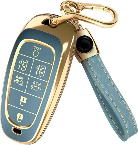 Miniatura 33 de Lucrum Compatible con funda para llavero Hyundai y llavero de cuero, funda para llavero para Santa Fe, Sonata, Tucson, Grandeur, Ioniq 5, Palisade