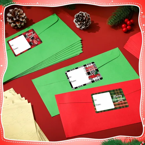 Miniatura 5 de Outus 500 etiquetas de Navidad, etiquetas autoadhesivas de regalo para regalos de Navidad, pegatinas de etiquetas de nombre de Navidad para papel