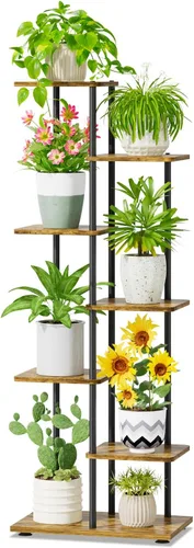 Miniatura 17 de iDavosic.ly Soporte para plantas con luz de cultivo para interiores y exteriores, estante de flores de metal de 4 niveles para macetas grandes