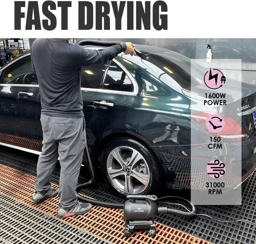 Miniatura 5 de XPOWER A-12 Ventilador profesional para secadora de coche con 2 ajustes de calor y base móvil con ruedas giratorias A-12