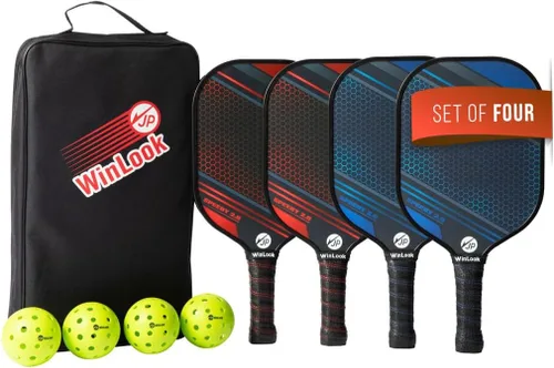Miniatura 7 de JPWinLook - Juego de palas de pickleball de alta calidad, paleta de pickleball de fibra de carbono de grafito, paletas de pickleball aprobadas por