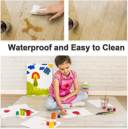 Miniatura 7 de 100pointONE Tapete grande para silla de oficina para suelo de madera dura, 46 x 72 pulgadas, protector de suelo transparente para silla rodante