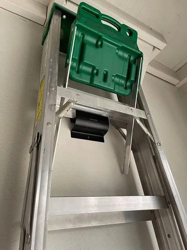 Miniatura 4 de Tetra-Teknica GMH-01 - Escalera de montaje en pared de acero de 4 pulgadas y colgador de carretilla, negro mate