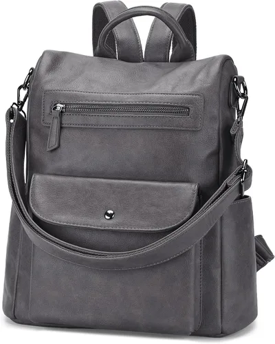 Miniatura 11 de VONXURY - Mochila para mujer, bolso de hombro de viaje de piel sintética antirrobo para mujer, bolso grande