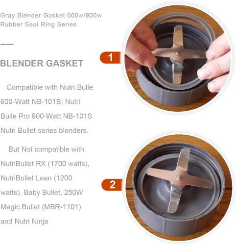 Miniatura 4 de Anillo de sello de goma de repuesto de 600 W y 900 W para accesorios Nutribullet Blender Series (4/pack)