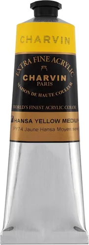 Miniatura 157 de Charvin Pintura acrílica profesional extrafina – verde absenta, tubo de 2.1 fl oz, pigmentos de triple fresado, resistente a la luz, pinturas