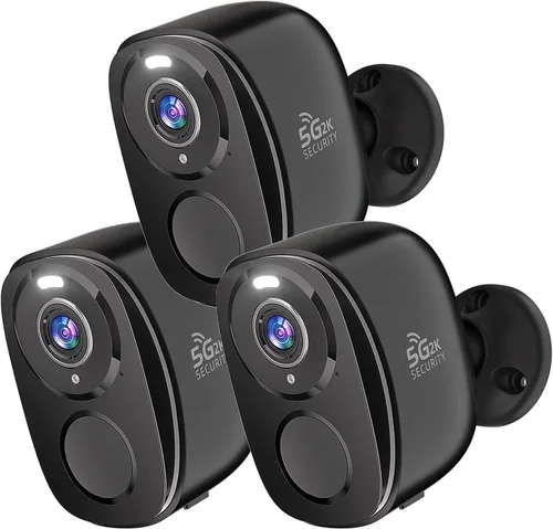 Miniatura 11 de Rraycom Cámaras de seguridad WiFi 5G/2.4G inalámbricas para exteriores, cámara AI de detección de movimiento con alarma de sirena alimentada por