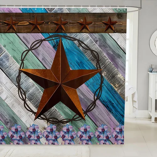 Miniatura 29 de Lindas cortinas de ducha para niños, cortinas rústicas de gallina, decoración de dormitorio de niñas y adultos, girasoles animales, plantas