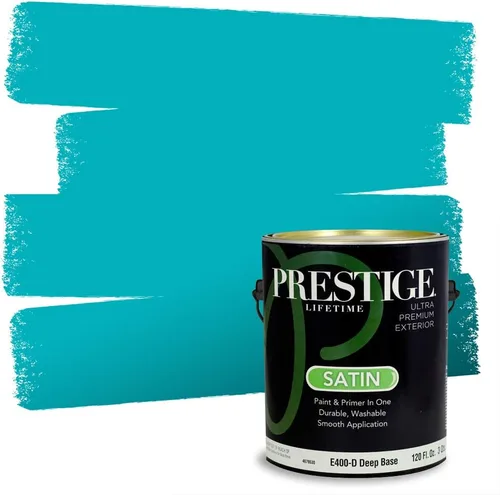 Miniatura 71 de Prestige Paints. - Base y pintura para exteriores en un solo galón, 1 galón. plano, comparable con Sherwin Williams Topsail. SW6799-PCM