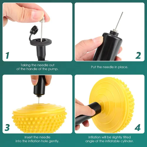 Miniatura 3 de Hungdao Paquete de 12 cápsulas de equilibrio de estabilidad, puntos con bomba de aguja, media punta, bóvedas de pelota de fitness para hombres