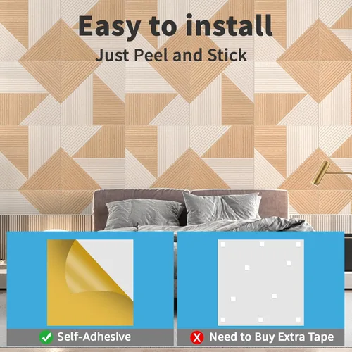 Miniatura 6 de Art3d Paquete de 6 paneles de pared acústicos autoadhesivos para decoración del hogar, paneles insonorizantes de 24 x 24 pulgadas para oficina