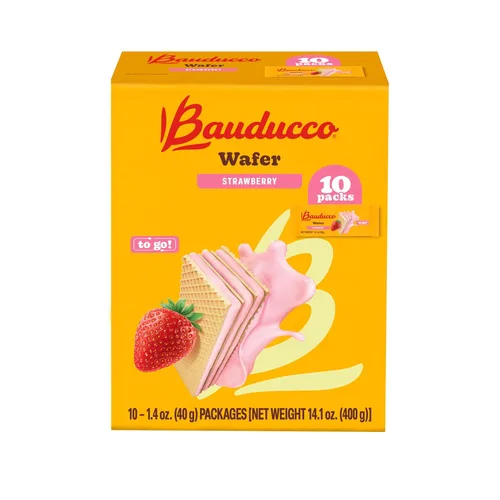 Miniatura 20 de Bauducco Vanilla Wafers - Galletas crujientes de oblea con 3 deliciosas capas de crema con sabor a vainilla, delicioso aperitivo dulce o postre, 9.0