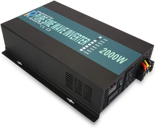 Miniatura 9 de WZRELB Inversor de corriente de onda sinusoidal pura de 2500W 48V 120V con 2 salidas de CA, inversor de coche