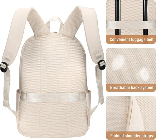 Miniatura 4 de HOMIEE Mochila ligera para laptop de uso casual, se adapta a computadoras de 15.6 pulgadas, resistente al agua, pequeña, linda, unisex, mochila
