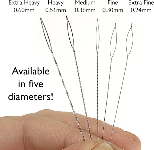 Miniatura 5 de The Beadsmith Basic Elements - Agujas plegables de 2.5 pulgadas de largo, alambre trenzado flexible, ojo grande, fácil de enhebrar, 4 agujas