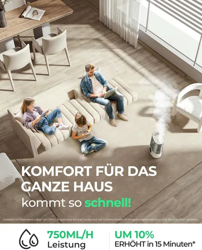 Miniatura 9 de Homvana Humidificador para habitación grande, 7 L (807 pies ²), niebla inteligente cálida y fría, humidificadores de llenado superior