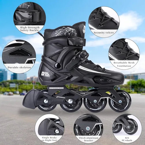 Miniatura 4 de Patines en línea de fitness, 4 ruedas para exteriores, patines de carreras de velocidad para hombres, mujeres y adultos