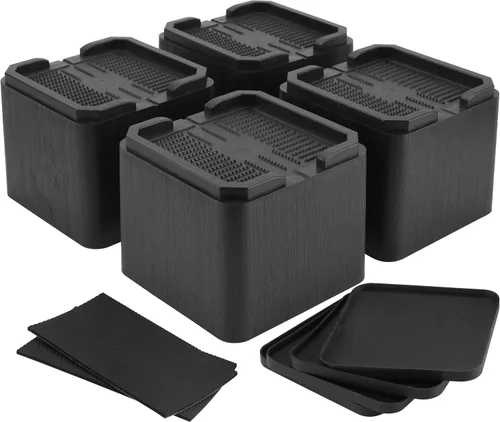 BTSD-home Elevadores de cama de 4 pulgadas, resistentes, ajustables, de gran tamaño, elevadores de cama y muebles para dormitorio, sofá, cama, 4