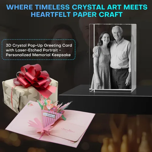 Miniatura 7 de Regalos de fotos de cristal 3D personalizados con grabado láser 3D, marcos de fotos personalizados, aniversario, cumpleaños, boda, regalo Retrato