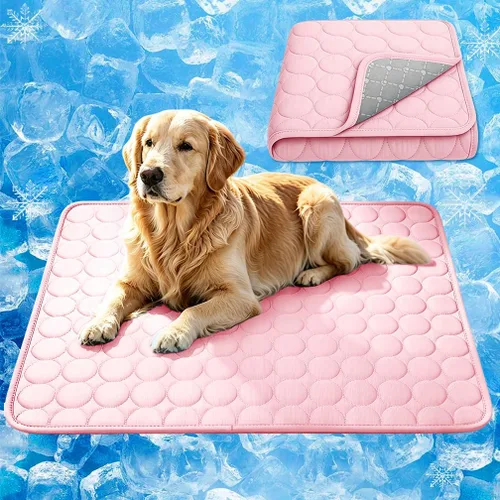 Miniatura 10 de Tapete refrescante lavable de seda de hielo para perros y mascotas, almohadilla de refrigeración para perros y mascotas, almohadilla refrescante