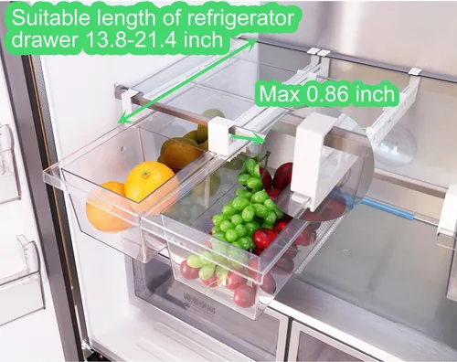 Miniatura 3 de Yatmung Paquete de 2 Organizadores de Cajón Deli Extra Grandes para Refrigerador Extraíble - Organizador de Cajón de Refrigerador y Contenedores