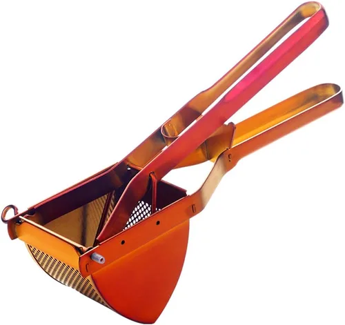 Acero inoxidable Patata Ricer Exprimidor de Frutas Grande Exprimidor Triángulo Masher Hand Ricer Masher Herramienta de Cocina Rojo