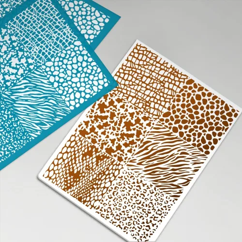 Miniatura 7 de OLYCRAFT Plantillas de arcilla de 4 x 5 pulgadas, pantalla de seda con patrón de leopardo para arcillas polímeras, plantillas de pantalla de seda