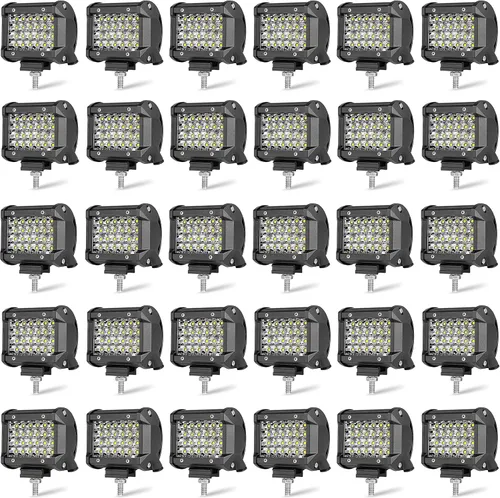 Miniatura 12 de Vainas LED: 20 unidades de 60 W, luces de punto LED de 12000 lm, luz cúbica de triple fila, luces de inundación para conducción todoterreno