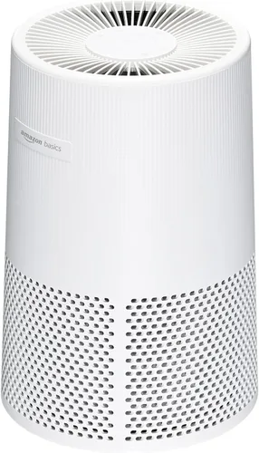 Amazon Basics Purificador de aire para el hogar y la oficina, con carbón activado, 3 velocidades, temporizador, modo de suspensión (32 db),