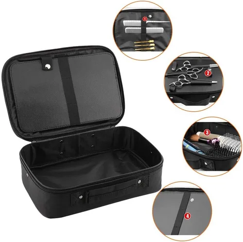 Miniatura 8 de Herramientas de peluquería Almacenamiento Estuche de transporte, Profesional Multifuncional Peluquero Peluquero Diseñador Bolsa de Sesión Cosméticos