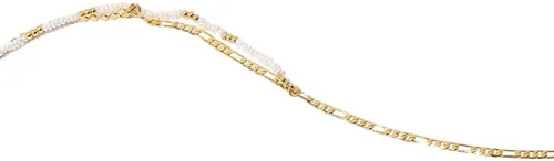 Miniatura 3 de Gargantilla de perlas de agua dulce de oro de 14 quilates para mujer, collar de cadena de perlas blancas cultivadas, regalo de joyería de perlas