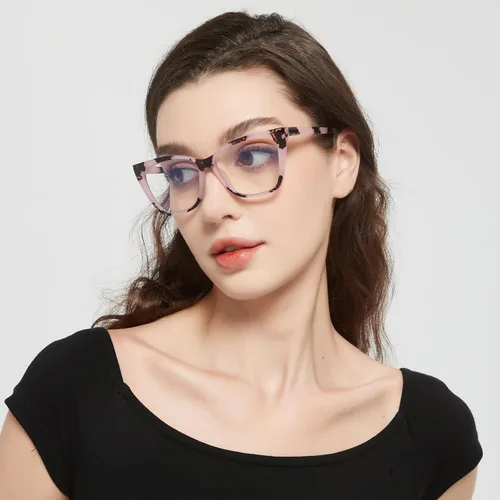 Miniatura 7 de Lentes de lectura de gran tamaño para mujer, elegantes lentes de ojo de gato, bloqueo de luz azul, para lectura de computadora con bisagra