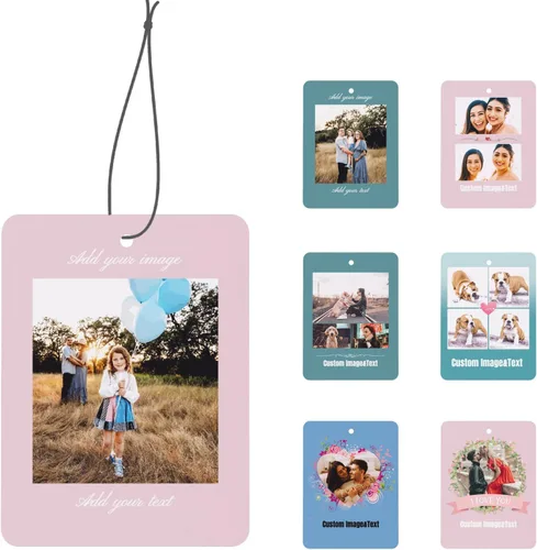 Ambientador personalizado para automóvil – Impresión de doble cara personalizada con foto texto – Regalo personalizado para el día de San Valentín,