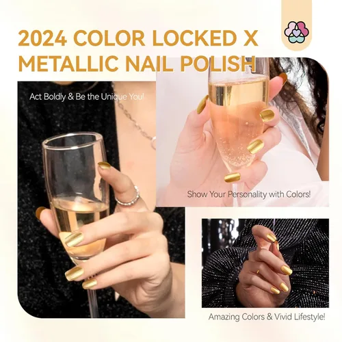 Miniatura 5 de SAVILAND Esmalte de uñas metálico dorado: esmalte de uñas espejo dorado de secado rápido, esmalte de uñas cromado regular, fácil de usar y quitar