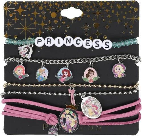 Miniatura 2 de Juego de pulseras de princesa Disney (juego de 4), Zinc, Sin gemas.