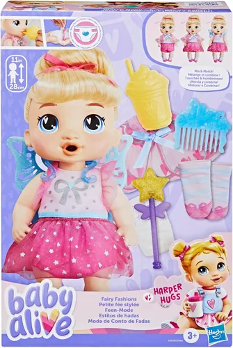 Miniatura 2 de Muñeca Baby Alive Fairy Fashions Harper Hugs con ropa y accesorios, pelo rubio, 11 pulgadas, juguetes para niños, a partir de 3 años