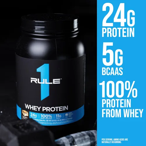 Miniatura 5 de Rule 1 Proteins Proteína de suero – 0.85 oz de proteína de acción rápida de fuentes de suero de leche con EAA y BCAA naturales para la recuperación