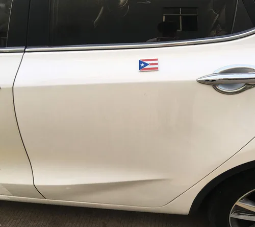Miniatura 9 de Dsycar Paquete de 2 emblemas de Puerto Rico en relieve, bandera de metal cromado para accesorios de decoración de automóvil, regalos 4 tapas