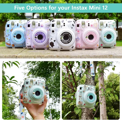 Miniatura 6 de Funda rígida transparente mejorada con adhesivo de bricolaje para cámara instantánea Fujifilm Instax Mini 12, funda transparente Instax Mini 12
